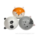 Ceramic Pet Cat Dog Food Bowl With Stand